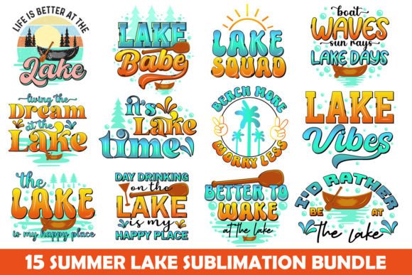 Download Summer Lake Sublimation Bundle - Lake sublimation Collection