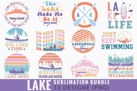 Download Summer Lake Sublimation Design Bundle - Lake sublimation Collection