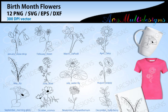 Download Birth Month Floral Svg Bundle - Floral svg Collection